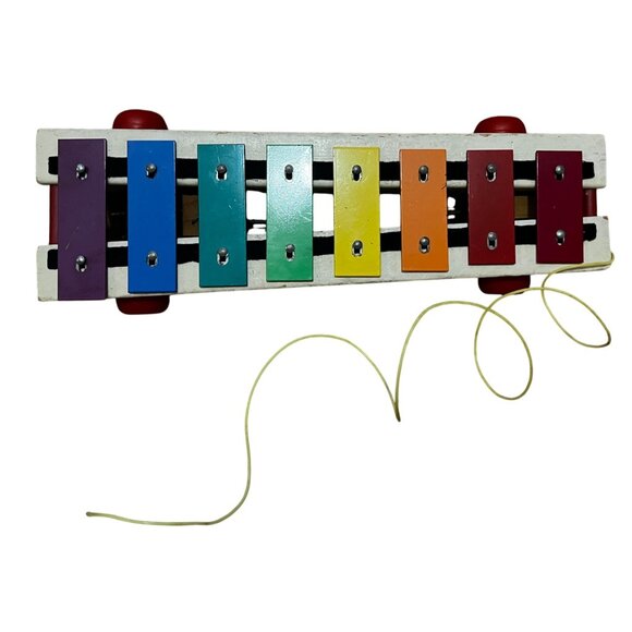 Vintage Fisher Price Pull Along Xylophone 1978 Retro Nursery Toy Musical Collect - Picture 4 of 7